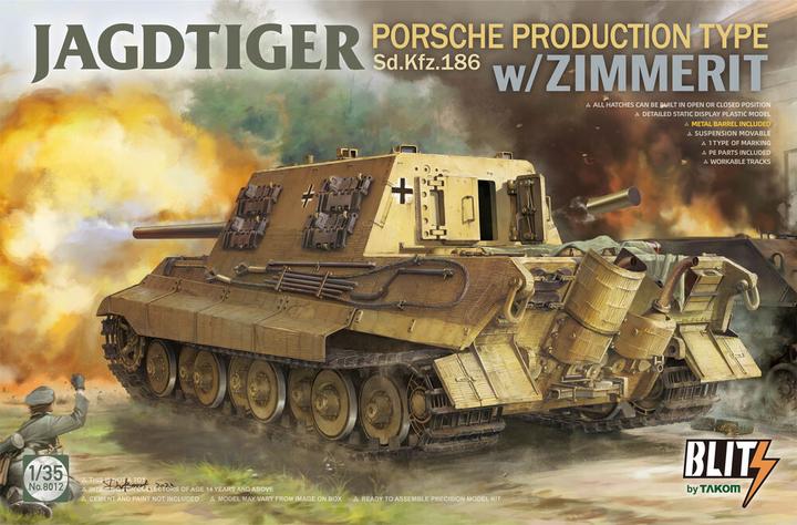 Actual product image Takom Jagdtiger Porsche Production Type Sd.Kfz.186 w/Zimmerit