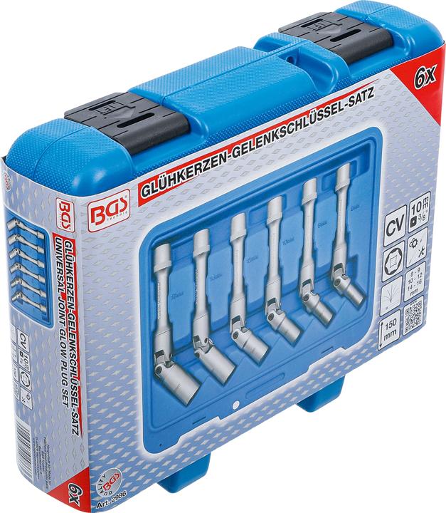 Immagine prodotto BGS Set di chiavi universali per candelette, esagono attacco quadro 10 mm (3/8") SW 8...