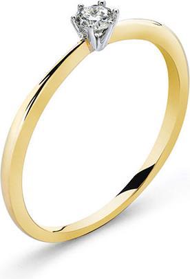 Actual product image Natsumi Schmuck Diamond Ring Yellow Gold 18K/750 0.10 ct H si (52, 750/18 K Gold)