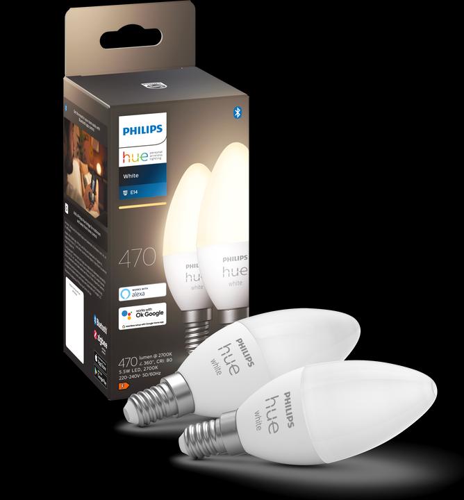 Produktbild Philips Hue White BT (E14, 5.50 W, 470 lm, 2 x, F)