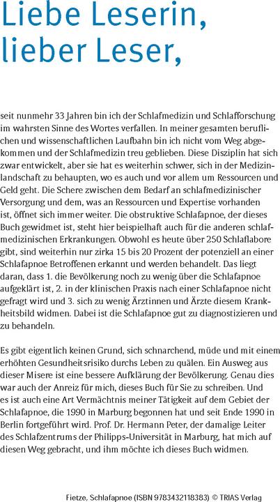 Produktbild Schlafapnoe (Deutsch, Fietze, Ingo, 2024)