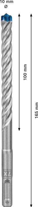 Actual product image Bosch Professional Zubehör Expert SDS plus-7X hammer drill, 10 x 100 x 165 mm, 10 pcs. (10 millimetres)