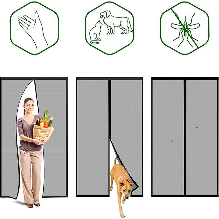 Produktbild Werkstein Magnetischer Tür Insektenschutz Fliegenvorhang Moskitonetz (90 x 220 cm)