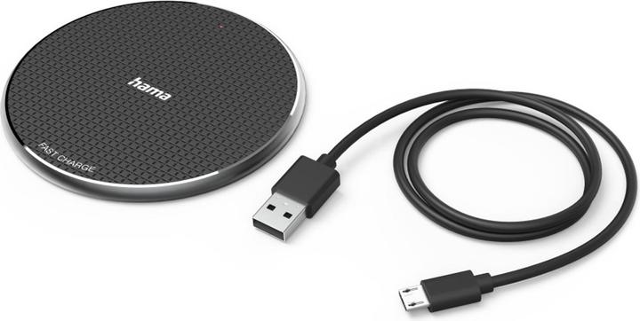 Produktbild Hama Wireless Charger, 10W, kabelloses Smartphone-Ladepad, Schwarz (10 W)
