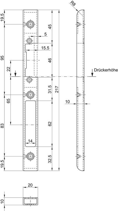 MSL ProfiFlex BV-1255.HE Profile Grooved Closure Plates (Striking plate)