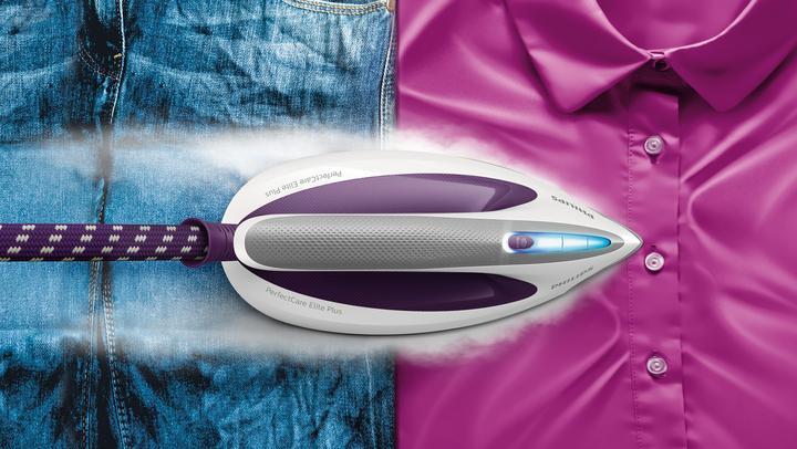 Produktbild Philips GC9660/30 steam ironing station T-ionicGlide soleplate Purple, White (2700 W, 520 g/min)