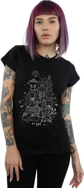 Actual product image Star Wars Womens/Ladies Empire Christmas Cotton T-Shirt (S)