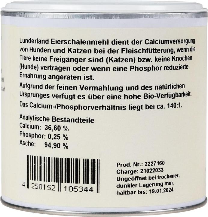Image du produit Lunderland Poudre de coquille d'oeuf bio Complément alimentaire (Adulte, 1 pcs, 400 g)