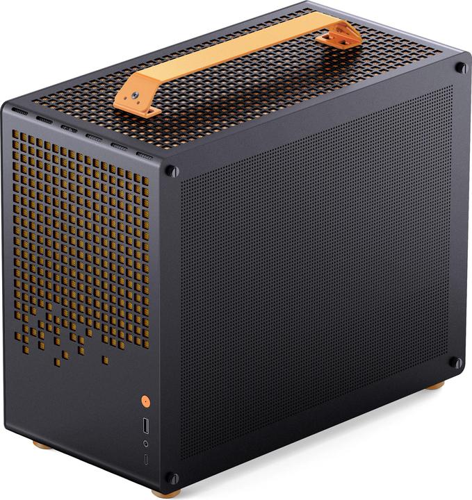 Jonsplus MATX Handle Case Z20 - Black-Orange (Mini-ITX, mATX)