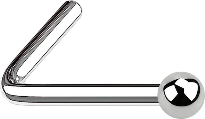 Star Piercing Nasenstecker gewinkelt silber mit Kugel (Chirurgenstahl 316L, ohne Messing)