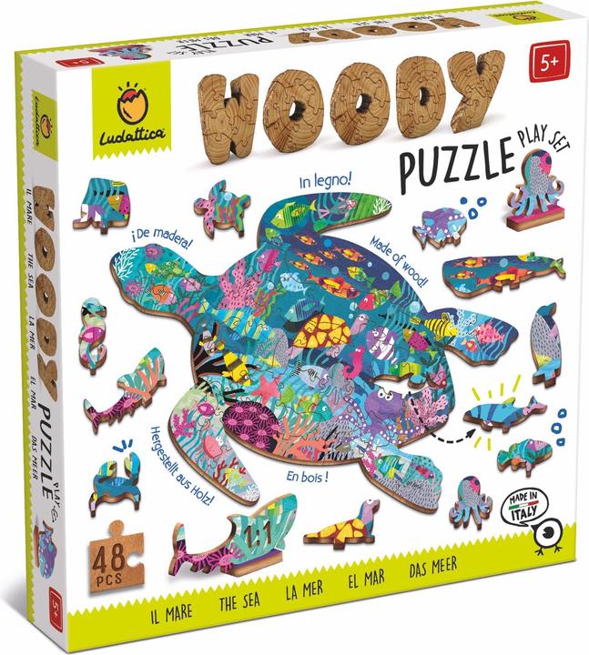 Actual product image Ludattica WOODY Puzzle - Wooden puzzle ocean (48 pieces)
