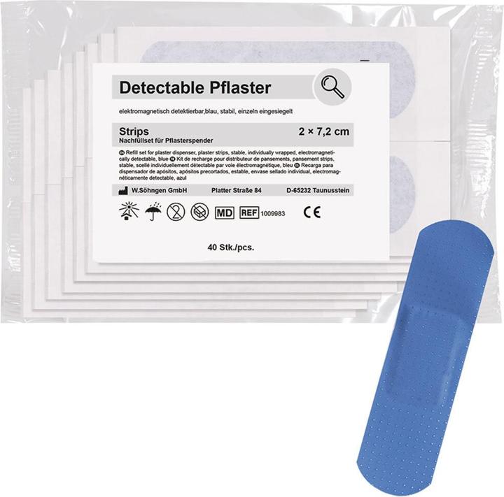 Actual product image Söhngen Refill set for plaster dispenser, detectable, plaster, 2x7.2cm, 40 pcs, single (40 x)