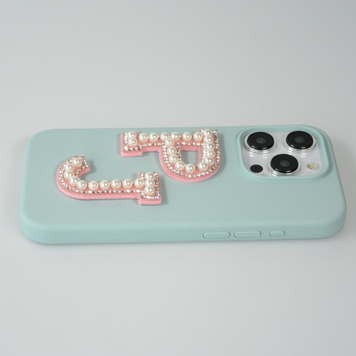 Immagine prodotto PhoneLook Adesivo autocollante per telefono/tablet/ordinatore in 3D con perle rosa Lettre K