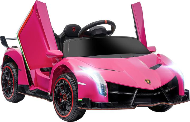 Immagine prodotto Swisshandel24 Lamborghini Kinderauto, pink, Fernbedienung, Bluetooth, 30kg Belastbarkeit (12 V)
