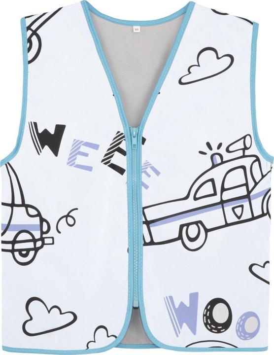 Korntex Kinder Warnweste Action „Rescue Rangers“ - CO2 Neutral - Silber/Polizei - XS (XS)