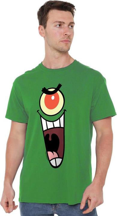 Actual product image Spongebob Squarepants Mens Plankton Face T-Shirt (XL)