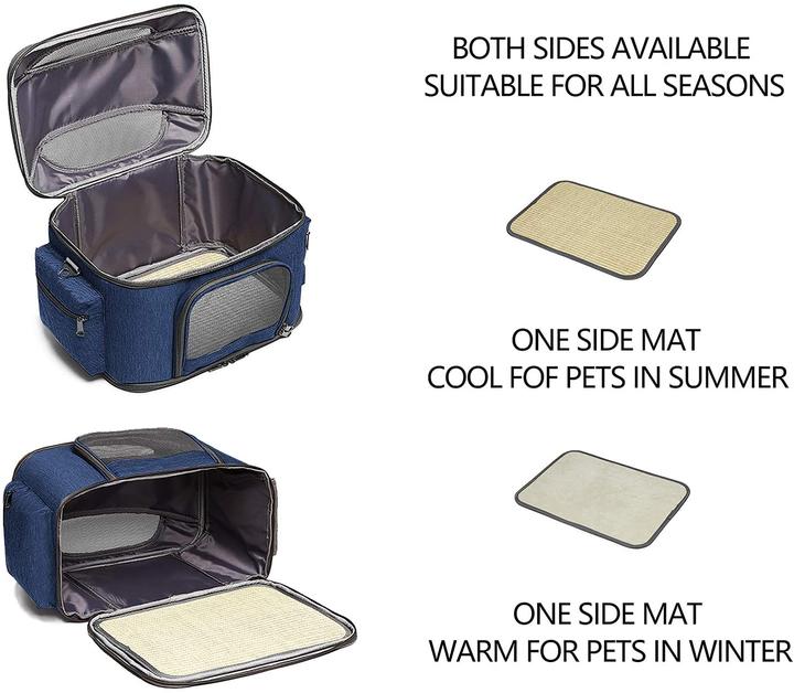 Actual product image Kadundi Pet Carry Bag (Blue) (Dog, Cat, Breathable, Foldable, Safety closure, Warming)