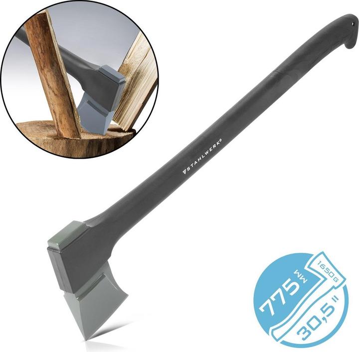 Actual product image Stahlwerk Axe Ca-775 St 775 mm Forestry Axe Made Of Carbon Steel With Fibreglass Handle
