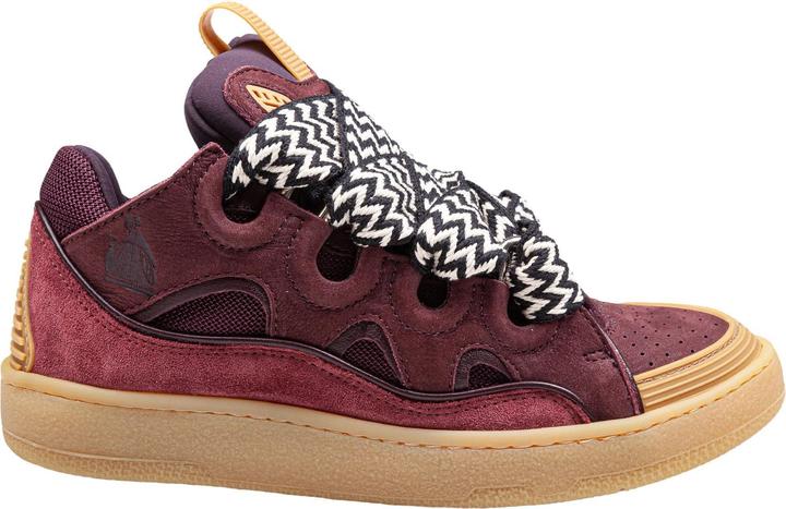 Actual product image Lanvin curb suede and fabric sneaker color bordeaux (42)