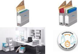 Actual product image Elba tric archive box, width 95 mm, for A4, grey-white made of sturdy corrugated cardboard, dimensions: (A4)