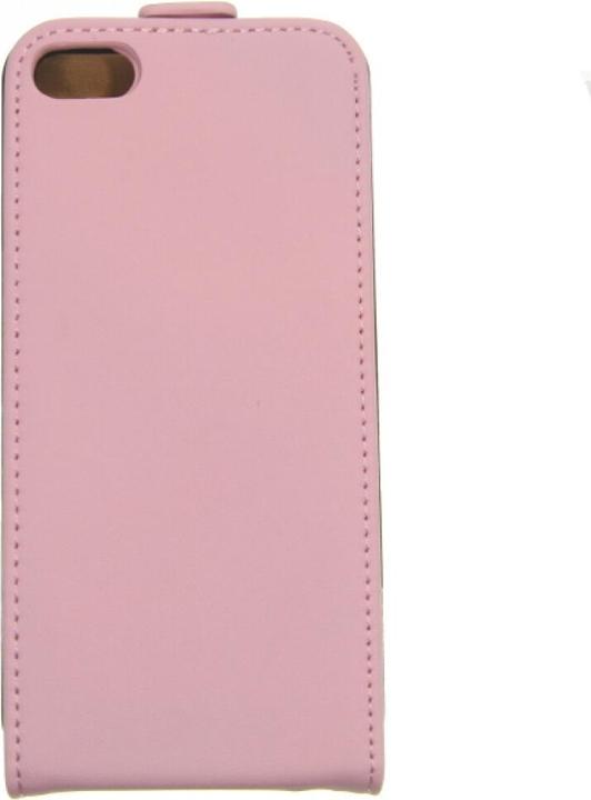 Productafbeelding OEM Slim Leather Flip Case voor iPhone 5, 5SE roze (Apple iPhone 5, Apple iPhone SE)
