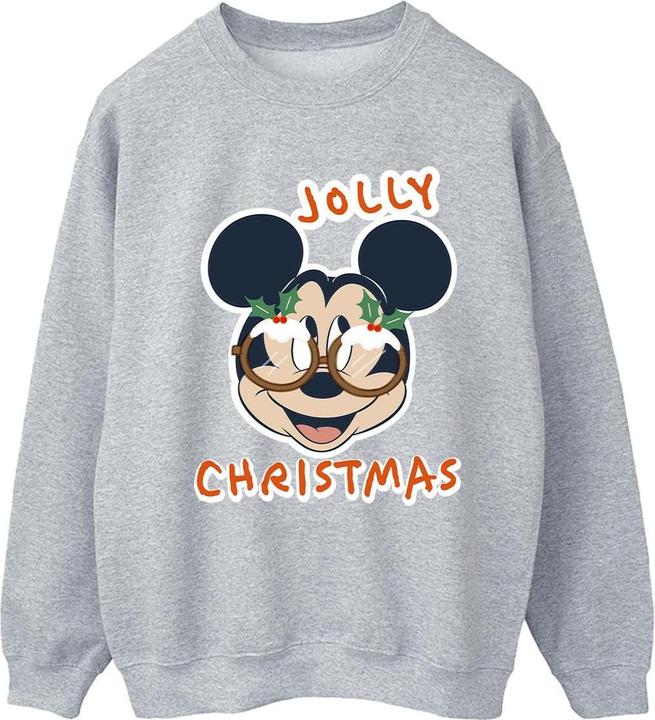 Actual product image Disney Womens/Ladies Mickey Mouse Jolly Christmas Glasses Sweatshirt (3XL)