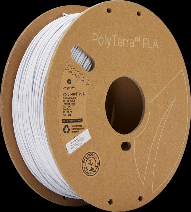Produktbild Polymaker PolyTerra (PLA, 1.75 mm, 1000 g, Weiss)