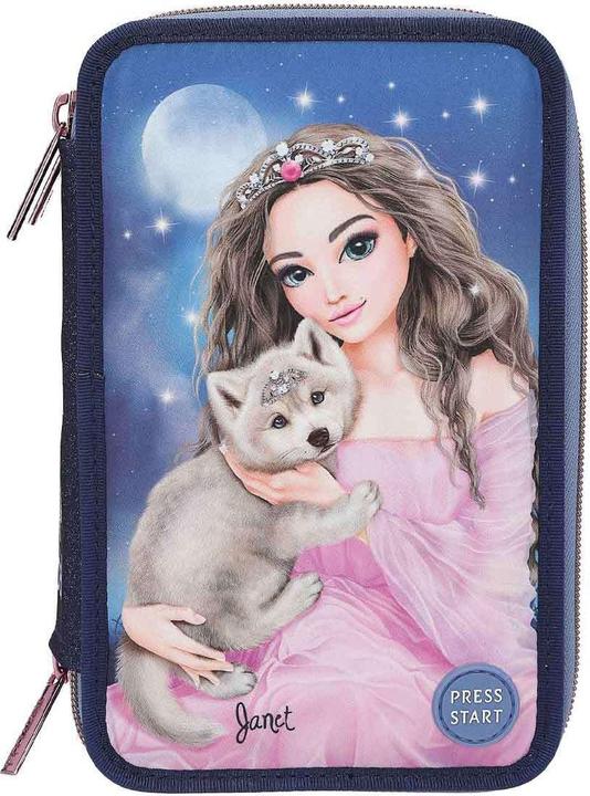 Image du produit Magni Depesche TOPModel Trousse à crayons LED WOLF 3 compartiments 7,5x13x20cm
