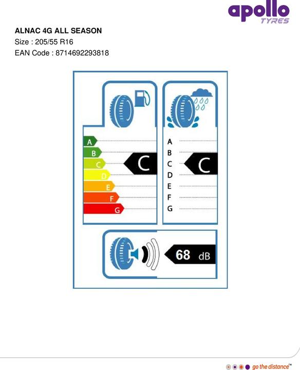 Actual product image Apollo Alnac 4G All Season (205/55R16 91H, All-weather tyres)
