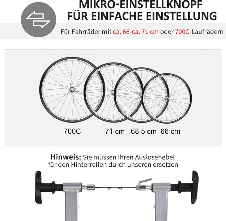 Image du produit Homcom Rollentrainer Stahl Silber