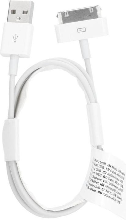 Actual product image OEM Cable Cable USB A to iPhone 30-pin (iPhone 4) 1A C606 1 m white (1 m)