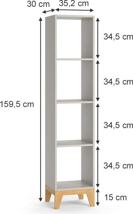 Actual product image VitaliSpa Kinderregal Malia, Cashmere-Eiche, 35.2 x 159.5 cm