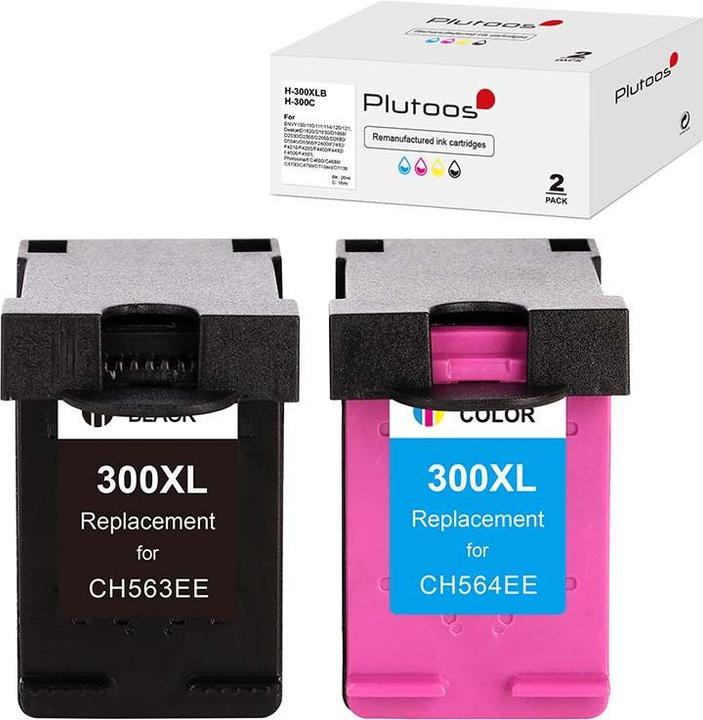 Produktbild Plutoos HP 300 XL HP 300 XL Patronen XXL kompatibel, 2er Set BK+CL (BK, CL)