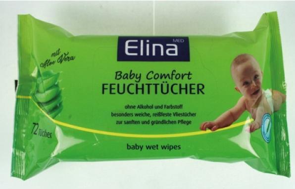 Actual product image Elina Wet Wipes 72 Baby Wipe Size 20x15cm (72 Piece)