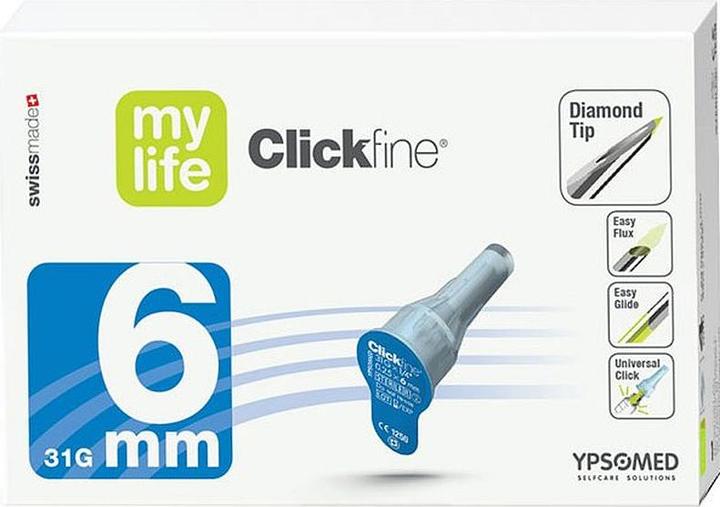 Actual product image Mylife Clickfine Pen Needles 6mm 31G (Pen needles + disposable needles)