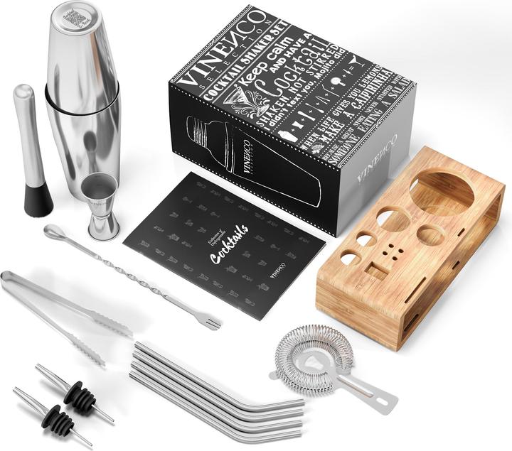 Vinenco Boston Cocktail Shaker Set (Cocktail Set)