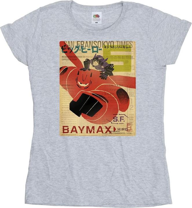 Disney Big Hero 6 Baymax Flying Baymax Newspaper TShirt (L)