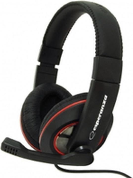 Produktbild Esperanza EH118 Kopfhörer & Headset Kabelgebunden Kopfband Anrufe/Musik Schwarz Rot (Kabelgebunden)