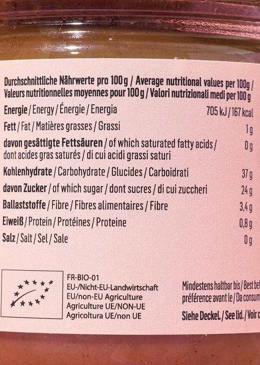 Nährwerte und Zutaten KoRo Maronencreme mit Vanille, sterilisiert (380 g)