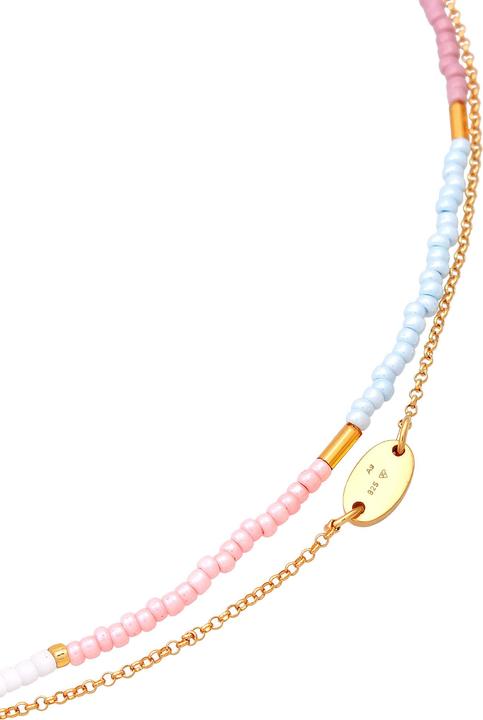 Image du produit Elli Choker, couche, multi-couleur, plaquette (Argent 925 sterling plaqué or, Pas de pierre, Verre, Plastique, 36 cm)