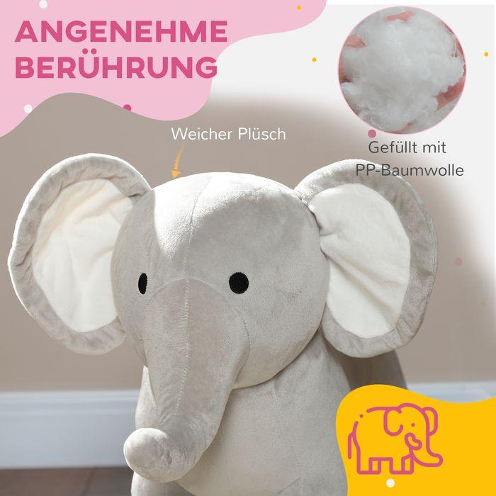 Immagine prodotto Swisshandel24 Schaukeltier Schaukelelefant mit Soundfunktion und Griffen für 2-4 Jahre Kinder