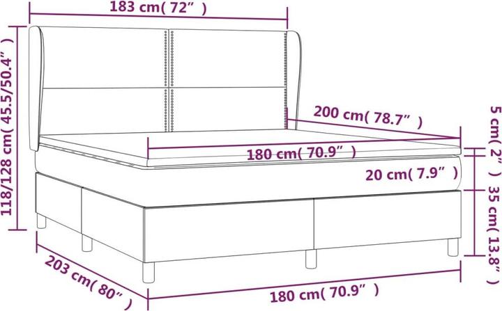 Produktbild VidaXL Denise (180 x 200 cm, 180 x 200 cm)