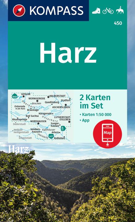 Produktbild KOMPASS Wanderkarten-Set 450 Harz (2 Ka