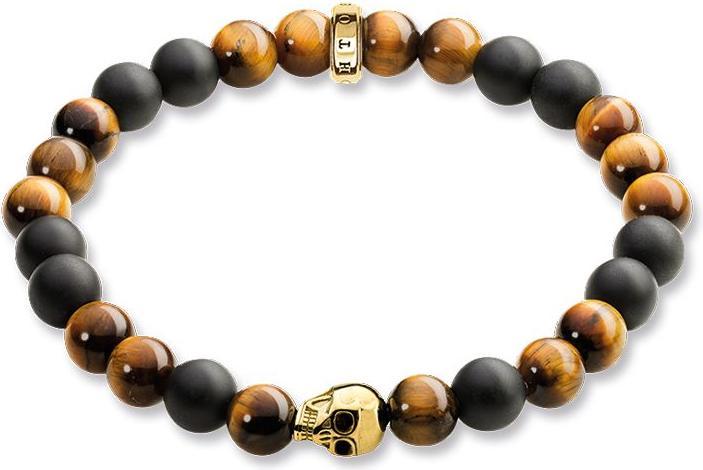 Immagine prodotto Thomas Sabo Bracciale teschio marrone (19 cm, Argento)