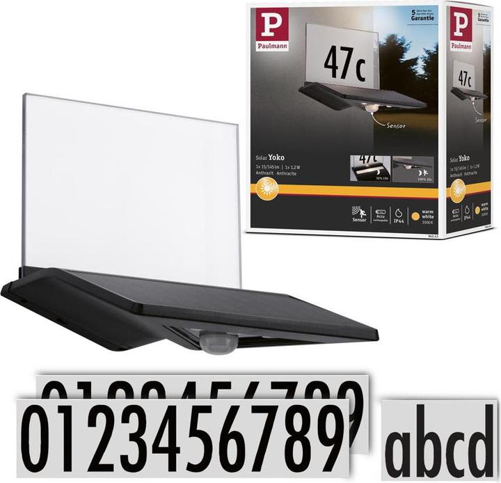 Produktbild Paulmann Solar Hausnummernleuchte (145 lm, IP44)