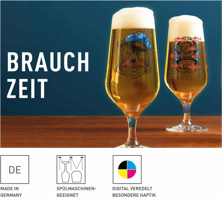 Produktbild Ritzenhoff Pilsgläser mit Motiv Brauchzeit (0.37 l, 2 x)