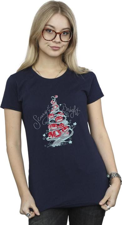 Actual product image Disney Womens/Ladies The Nightmare Before Christmas Scary & Bright Cotton T-Shirt (S)