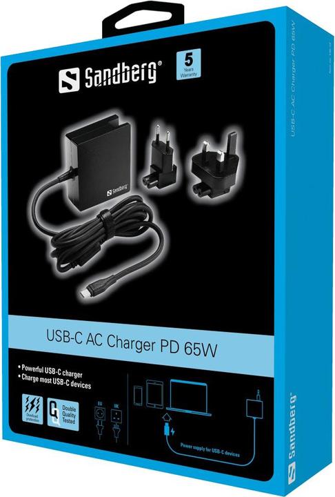Produktbild Sandberg USB-C AC Charger 65W EU+UK (65 W)