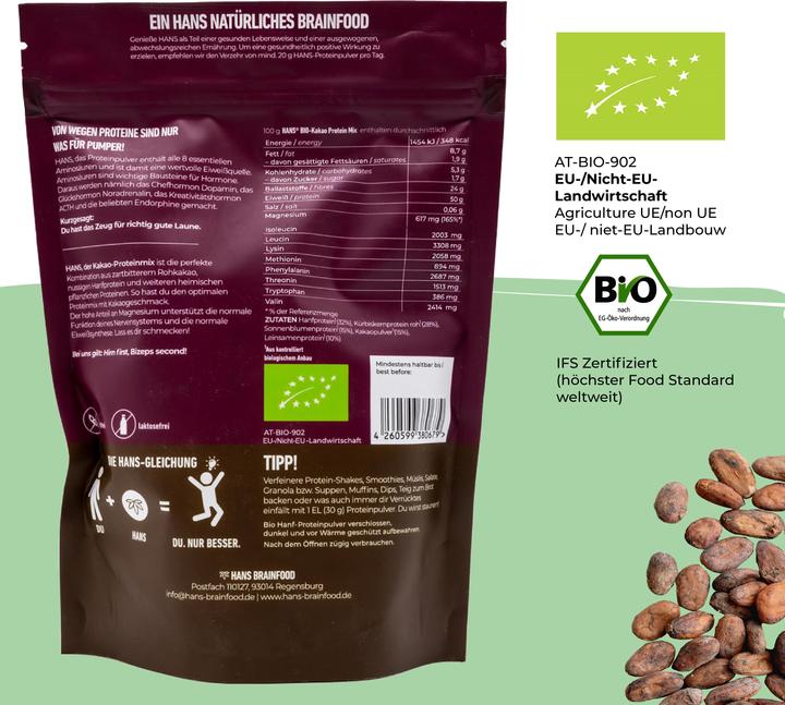 Actual product image Hans Brainfood Protein mix (Cocoa, 1 pcs., 350 g)