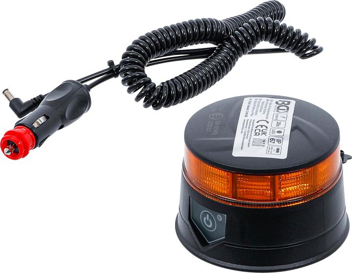 Produktbild BGS Akku-Rundumkennleuchte | gelb | mit Magnet | 12 V / 24 V | Ø 130 mm